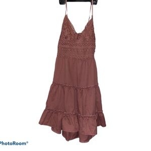 Shein spagetti strap v neck embroidery dress SizeS